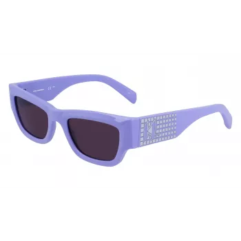 KARL LAGERFELD KL6141S522154 dámske slnečné okuliare v tvare mačacích očí - čierny acetátový rám, sivo gradientové sklá, 52 mm