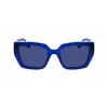 KARL LAGERFELD KL6143S-400 dámske hranaté acetátové slnečné okuliare, tmavomodrý rám, sivé gradientové sklá, 53 mm