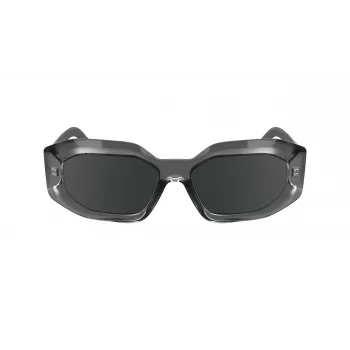 KARL LAGERFELD KL6167S-020 dámske hranaté slnečné okuliare - čierny acetátový rám, sivé smoke sklá, 53 mm