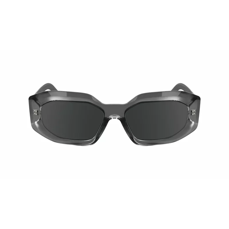 KARL LAGERFELD KL6167S-020 dámske hranaté slnečné okuliare - čierny acetátový rám, sivé smoke sklá, 53 mm