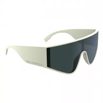 KARL LAGERFELD KL6209S-105 unisex hranaté slnečné okuliare, lesklý čierny rám, sivé sklá, 65/19/140 mm