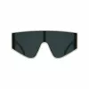 KARL LAGERFELD KL6209S-105 unisex hranaté slnečné okuliare, lesklý čierny rám, sivé sklá, 65/19/140 mm