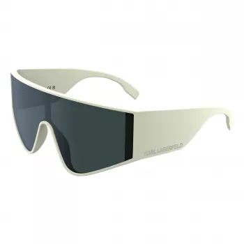 KARL LAGERFELD KL6209S-105 unisex hranaté slnečné okuliare, lesklý čierny rám, sivé sklá, 65/19/140 mm