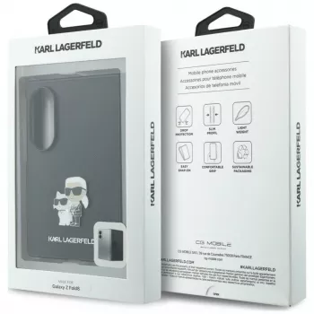 Karl Lagerfeld PU Saffiano Karl and Choupette puzdro pre Samsung Galaxy Z Fold8 čierna
