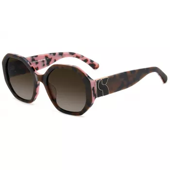 KATE SPADE dámske hranaté slnečné okuliare Flynnieg/S - čierny acetátový rám, sivé polykarbonátové šošovky, UV400 ochrana (54/20/140 mm)