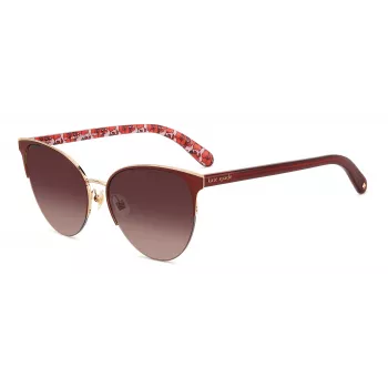 KATE SPADE dámske slnečné okuliare Izara Cat-Eye - čierny acetátový rám so sivými gradientovými šošovkami - 57/17/140 mm