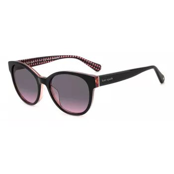 KATE SPADE dámske slnečné okuliare Nathalie GS807 - čierny acetátový rám, sivé gradientné sklá, 55/17/140 mm