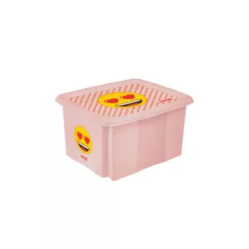 keeeper box s vekom 15L Karolina “Emoji Hearts” 38x29,5x20,5cm ružový