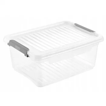 keeeper Clipbox Leonie úložná krabica s vekom, 11,4 L, transparentná, stohovateľná, vhodná na potraviny, bez BPA, klipový uzáver, 37,5 x 28,5 x 16 cm