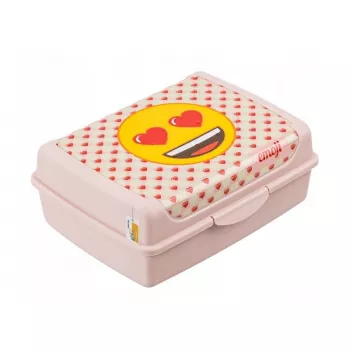 keeeper nádoba na potraviny deco-click-box midi 1L Carla Emoji Hearts 17x13x7cm ružová
