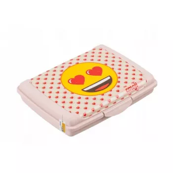 keeeper úložná nádoba deco-click-box mini 0,5L Carla Emoji Hearts 17x13x3,5cm ružová