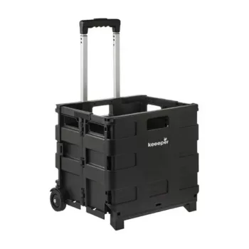 keeeper Olli skladacia nákupná taška na kolieskach 45L čierna, nosnosť 25 kg, teleskopická rukoväť, hliníkový rám