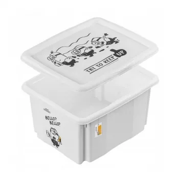 keeeper úložný box s vekom 24L Karolina „Minions Bello“ 42,5x35,5x22,5cm biely