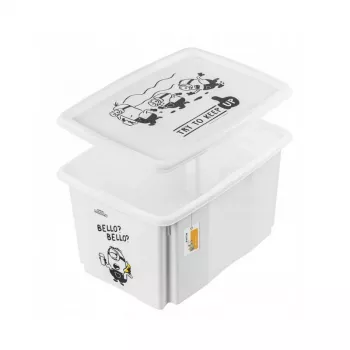 keeeper úložný box s vekom 45 L Karolina „Minions Bello“ 55,5 x 40 x 30 cm biely