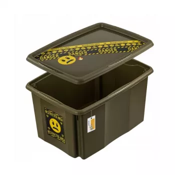 keeeper úložný box s vekom 45L Karolina “Emoji Danger” oliv