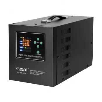KEMOT PROsinus-2000/24-LFP4 Pure-Sinus UPS menič 2000VA/1400W 24V DC na 230V AC s nabíjačkou