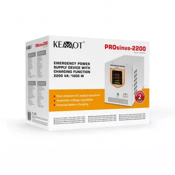 KEMOT PROsinus-2200 čistý sínusový menič s 12V nabíjacou funkciou, 230V, 2200VA/1600W