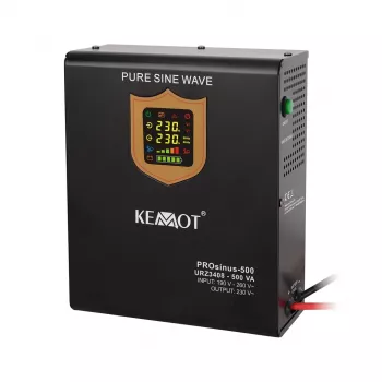KEMOT PROsinus-500 nástenný záložný zdroj, čistá sínusová vlna, 12V 230V 500VA/300W