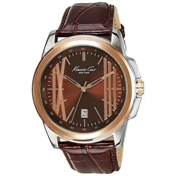 KENNETH COLE pánske automatické skeletonové hodinky IKC8096 - 44mm puzdro z nehrdzavejúcej ocele, čierny kožený remienok
