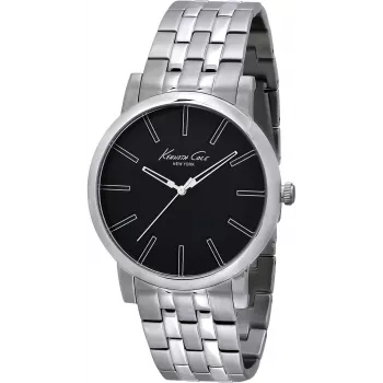 KENNETH COLE pánske IKC9231 analógové quartzové hodinky 43mm čierny ciferník kožený remienok
