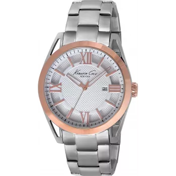 KENNETH COLE pánske IKC9373 analógové quartzové hodinky 42 mm čierny ciferník pravý kožený remienok