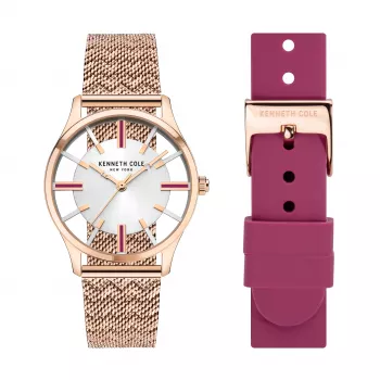 Kenneth Cole dámske KCWLG2124002 analógové quartz hodinky 34,5mm strieborná nerezová oceľ mesh