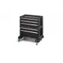 KETER BOOKCASE 5 DRAWERS TOOL CHEST SET modulárna pojazdná sada nástrojov čierna a červená