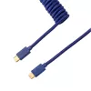 Keychron špirálový Aviator modrý kábel USB-C na USB-A s GX16 4-pin odnímateľným konektorom, 200 cm