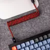 Keychron Coiled Aviator kábel - červený (USB-A na USB-C, 2m, odnímateľný GX12)