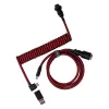 Keychron Coiled Aviator kábel - červený (USB-A na USB-C, 2m, odnímateľný GX12)