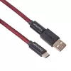Keychron Coiled Aviator kábel - červený (USB-A na USB-C, 2m, odnímateľný GX12)