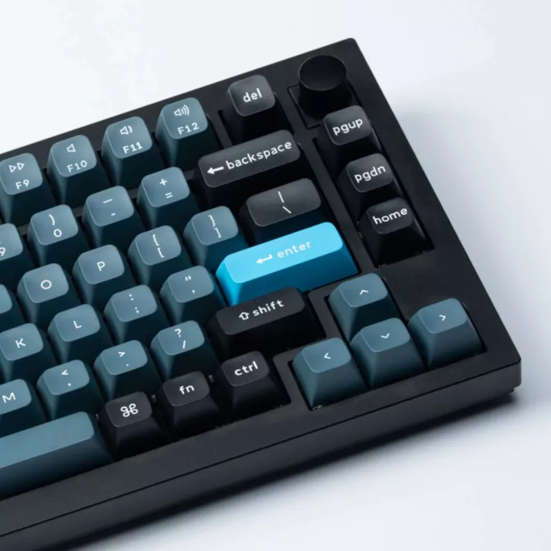 Keychron Double Shot KSA PBT sada klávesových čiapočiek, tmavosivá/sivá/modrá