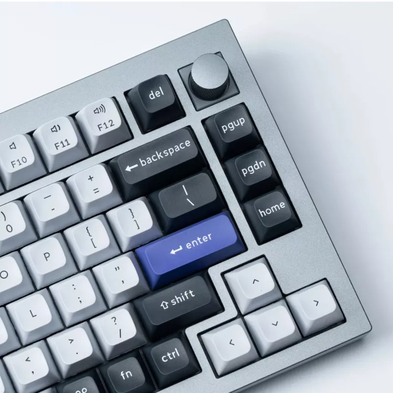 Keychron Double Shot KSA PBT sada klávesových čiapok, tmavosivá/biely dym