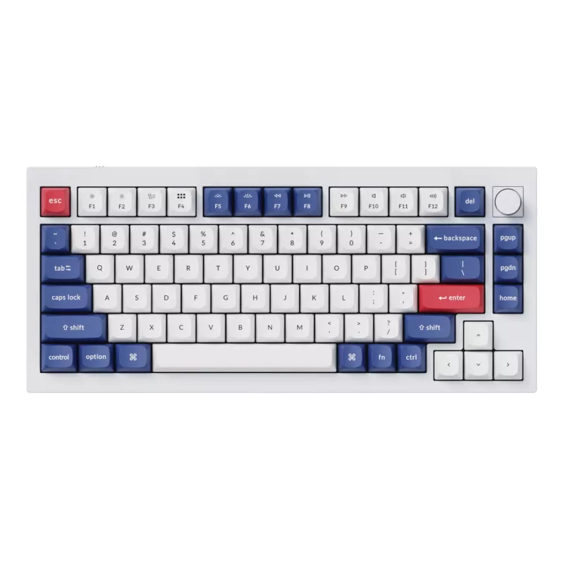 Keychron Double-Shot PBT OSA sada klávesových čiapočiek, modrá a biela