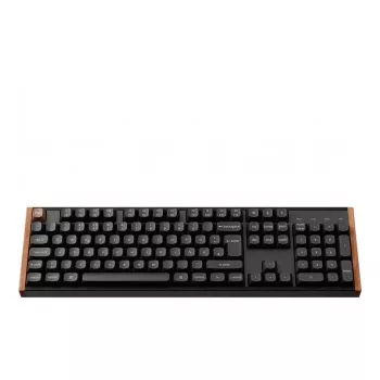 Keychron K10 HE bezdrôtová magnetická klávesnica so spínačmi nemecké rozloženie (čierna/drevo, DE rozloženie, Gateron Double-Rail Magnetic Nebula, Hot-Swap, hliníkový rám, RGB)