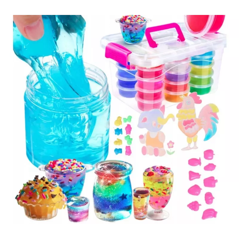 Kiddyz DIY Slime Factory: veľká sada s trblietkami a figúrkami na výrobu slizu