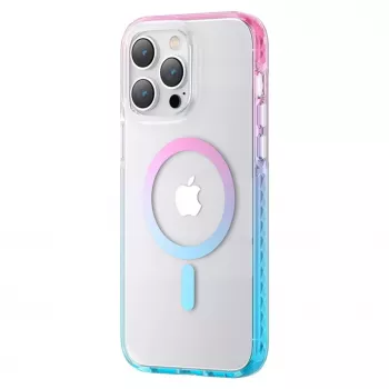 Kingxbar PQY Ice Crystal Series magnetické puzdro pre iPhone 14 Pro MagSafe ružová a modrá