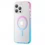 Kingxbar PQY Ice Crystal Series magnetické puzdro pre iPhone 14 Pro MagSafe ružová a modrá