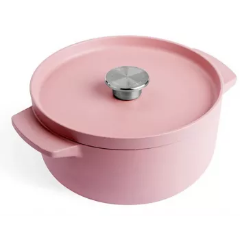 KitchenAid liatinový pekáč s pokrievkou 22 cm, ružová