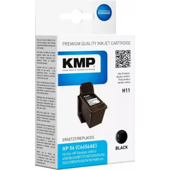 KMP H11 kompatibilná atramentová kazeta čierna 19 ml pre HP 56 C6656AE