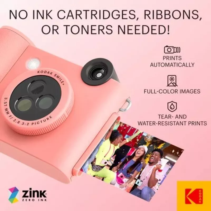Kodak SMILE+ Instant Print Camera, 2x3 palca, ružová (SPEC)