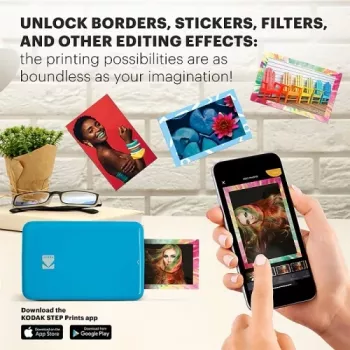 KODAK STEP prenosná mobilná fototlačiareň - farebná ZINK 2x3 palca - 1 ppm - Bluetooth - modrá