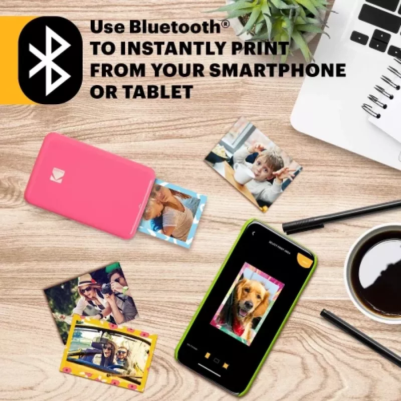 KODAK STEP prenosná mobilná fototlačiareň - ZINK 2x3 palca - 1 ppm - Bluetooth - ružová