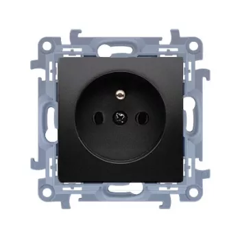 KONTAK-SIMON Simon 10 samostatná zásuvka s uzemnením, Quick-Connect, 16A 250V, matná čierna