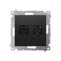 KONTAK-SIMON Simon 54 Premium Cat.6 UTP Dual RJ45 dátový modul, čierny matný, s krytkami proti prachu