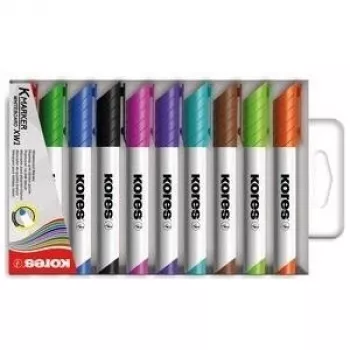 Kores K MARKER XW1 sada fixiek na bielu tabuľu, okrúhly hrot, 3,0 mm, rôzne farby, 10 kusov M20800