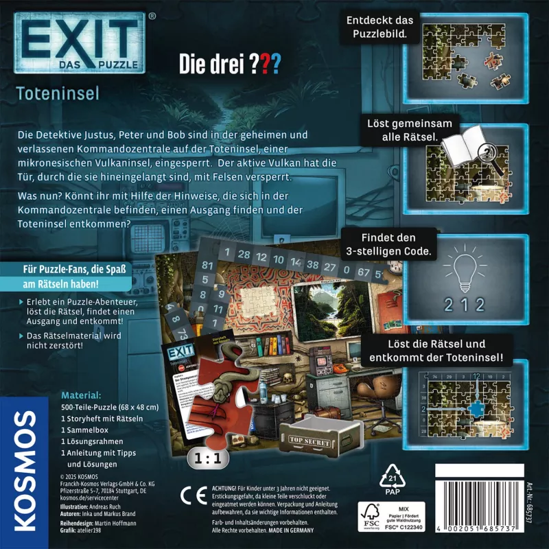 KOSMOS EXIT - Das Puzzle: Die drei ??? Toteninsel (500 dielov)