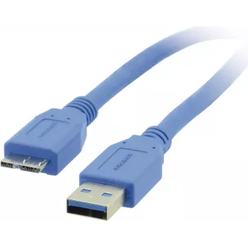 Kramer Electronics C-USB3/MICROB-3 USB 3.2 Gen 1 kábel, USB-A konektor samec na Micro-USB B konektor samec, 0,9 m, modrý 96-02356003