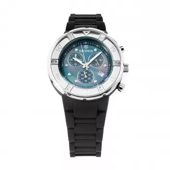 KRONOS K789.CN.5C unisex analógové quartz hodinky 40,5mm oceľové puzdro čierny kožený remienok