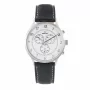 KRONOS pánske quartz analógové hodinky 40mm nerezové puzdro čierny kožený remienok 783.35.19